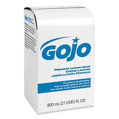 GOJO Premium Lotion Soap, Waterfall, 800 mL Bag-in-Box Refill, 12/Carton (910612CT)