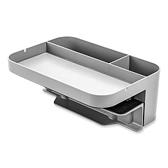deflecto Standing Desk Large Desk Organizer, Two Sections, 9 x 6.17 x 3.5, Gray (400002)