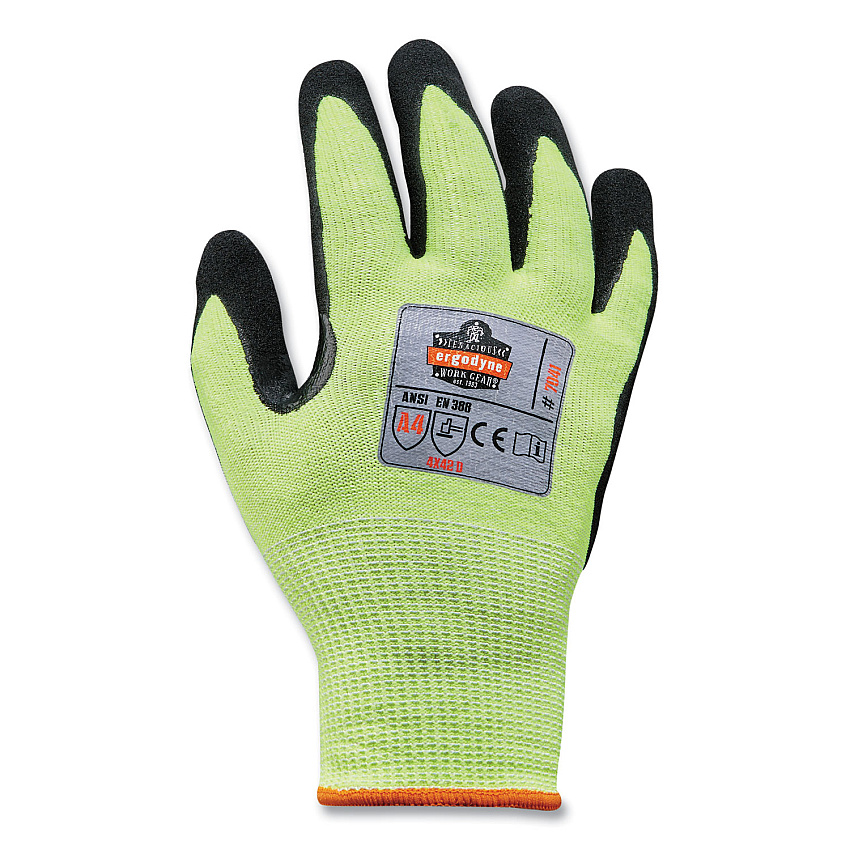 ergodyne ProFlex 7041-CASE ANSI A4 Nitrile Coated CR Gloves, Lime, X-Large, 144 Pairs/Carton (17825)