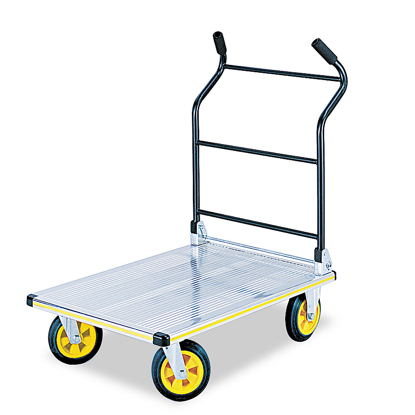 Safco Stow-Away Platform Truck, 1,000 lb Capacity, 24 x 39 x 40, Aluminum/Black (4053NC)