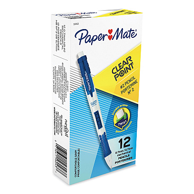 Paper Mate Clear Point Mechanical Pencil, 0.7 mm, HB (#2.5), Black Lead, Blue Barrel (56043)