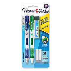 Paper Mate Clear Point Mechanical Pencil, 0.9 mm, HB (#2.5), Black Lead, Assorted Barrel Colors, 2/Pack (1759214)
