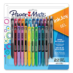 Paper Mate InkJoy Gel Pen, Retractable, Medium 0.7 mm, Assorted Ink and Barrel Colors, 22/Pack (2062225)