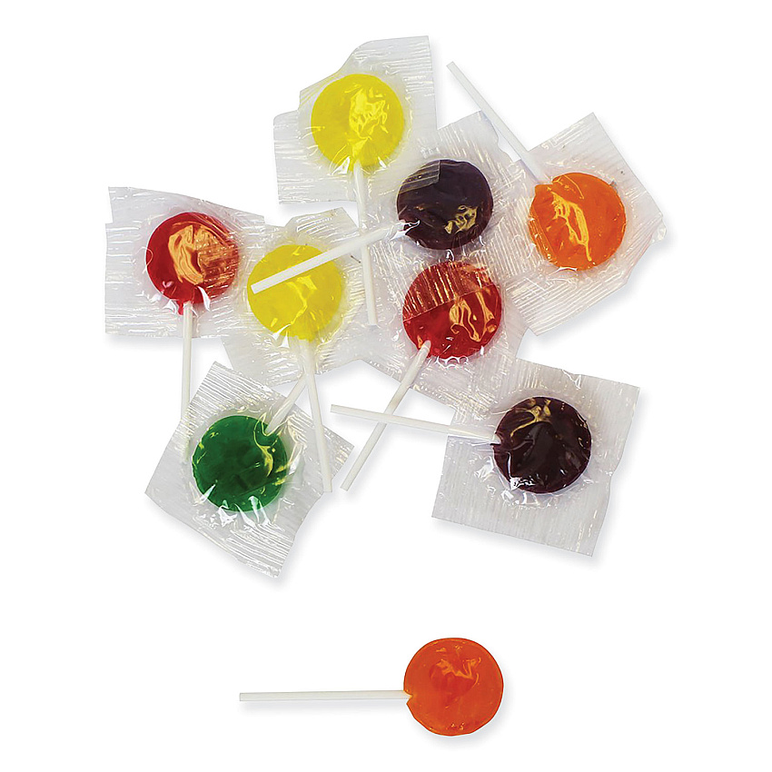 Office Snax Lick Stix Suckers, Randomly Assorted Flavors, 5 lb Bag (00654)