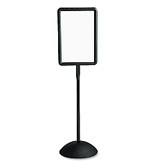 Safco Double Sided Sign, Magnetic/Dry Erase Steel, 18 x 18, White, Black Frame (4117BL)