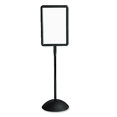 Safco Double Sided Sign, Magnetic/Dry Erase Steel, 18 x 18, White, Black Frame (4117BL)