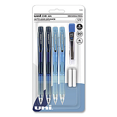 uni-ball Chroma Mechanical Pencil woth Leasd and Eraser Refills, 0.7 mm, HB (#2), Black Lead, Assorted Barrel Colors, 4/Set (70150)