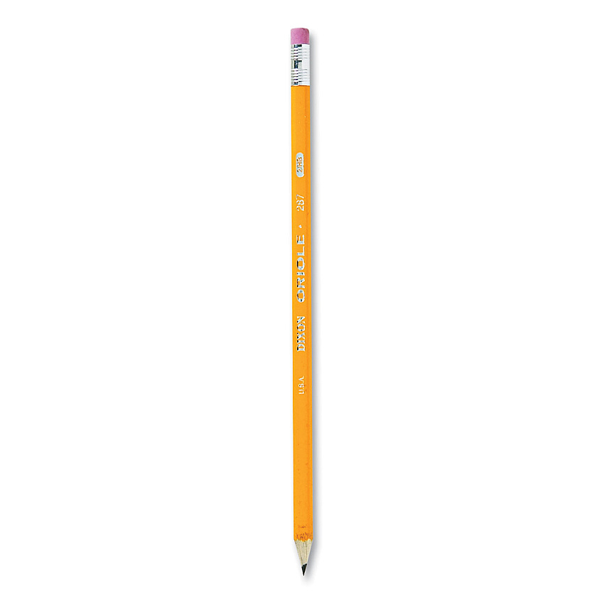Dixon Oriole Pre-Sharpened Pencil, HB (#2), Black Lead, Yellow Barrel, Dozen (12886)