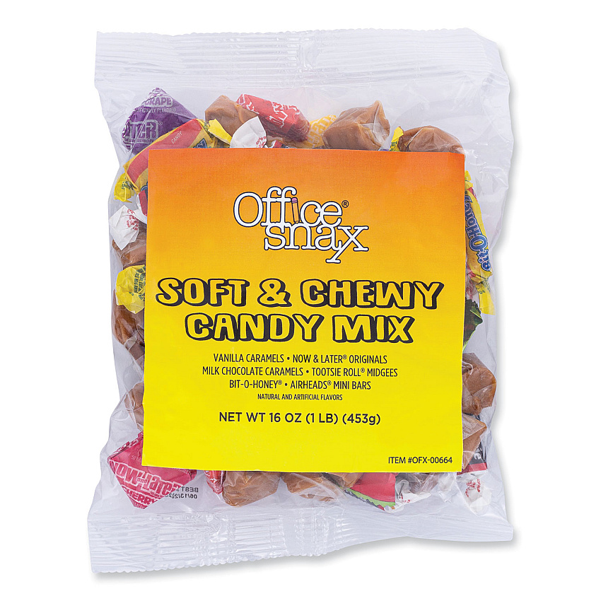 Office Snax Candy Assortments, Soft and Chewy Candy Mix, 1 lb Bag (00664)