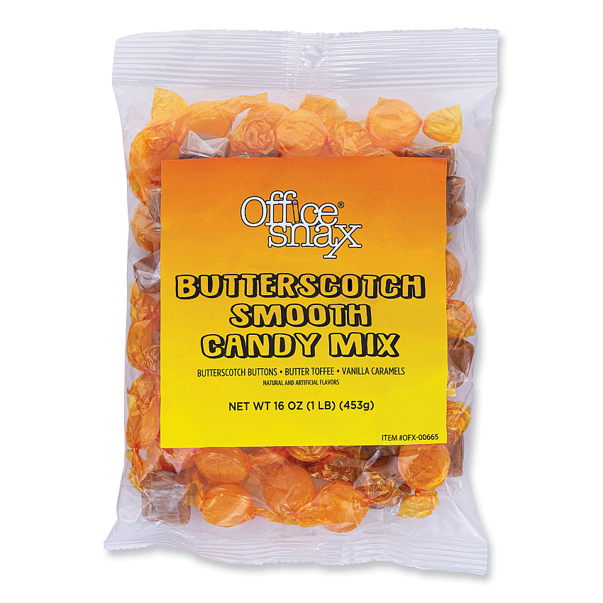 Office Snax Candy Assortments, Butterscotch Smooth Candy Mix, 1 lb Bag (00665)