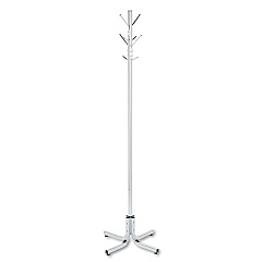 Safco Metal Costumer, Four Ball-Tipped Double-Hooks, 21w x 21d x 70h, Chrome (4163CR)