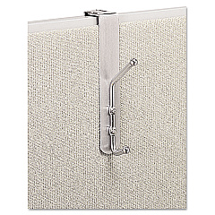 Safco Over-The-Panel Double-Garment Hook, Satin Aluminum/Chrome (4167)