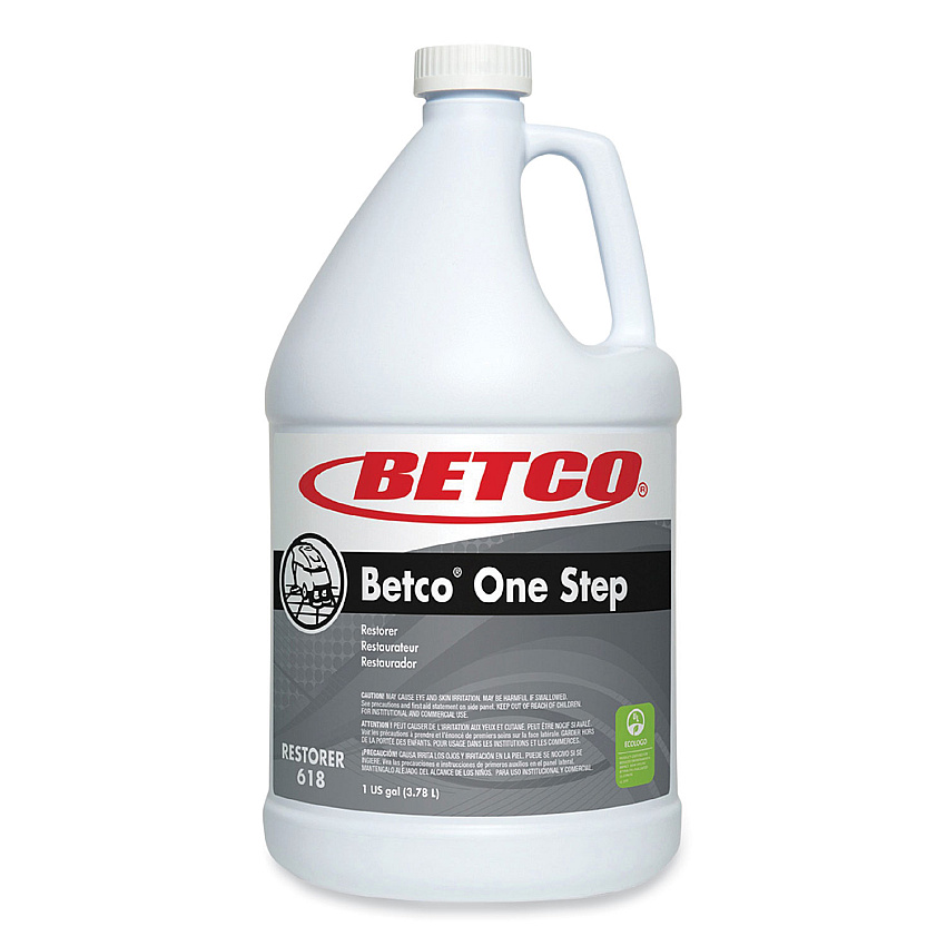 Betco One Step Floor Restorer, Lemon Scent, 1 gal Bottle, 4/Carton (6180400)