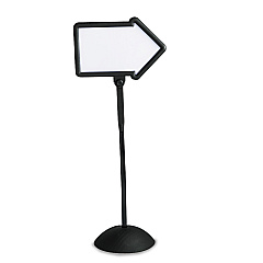 Safco Double-Sided Arrow Sign, Dry Erase Magnetic Steel, 25 1/2 x 17 3/4, Black Frame (4173BL)