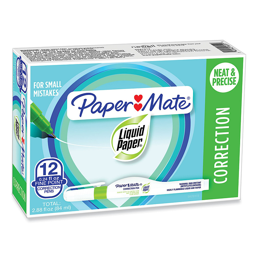 Paper Mate Liquid Paper Correction Pen, 6.8 ml, White (5620115)