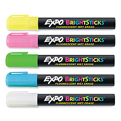 EXPO Bright Sticks, Medium Bullet Tip, Assorted Colors, 5/Set (14075)