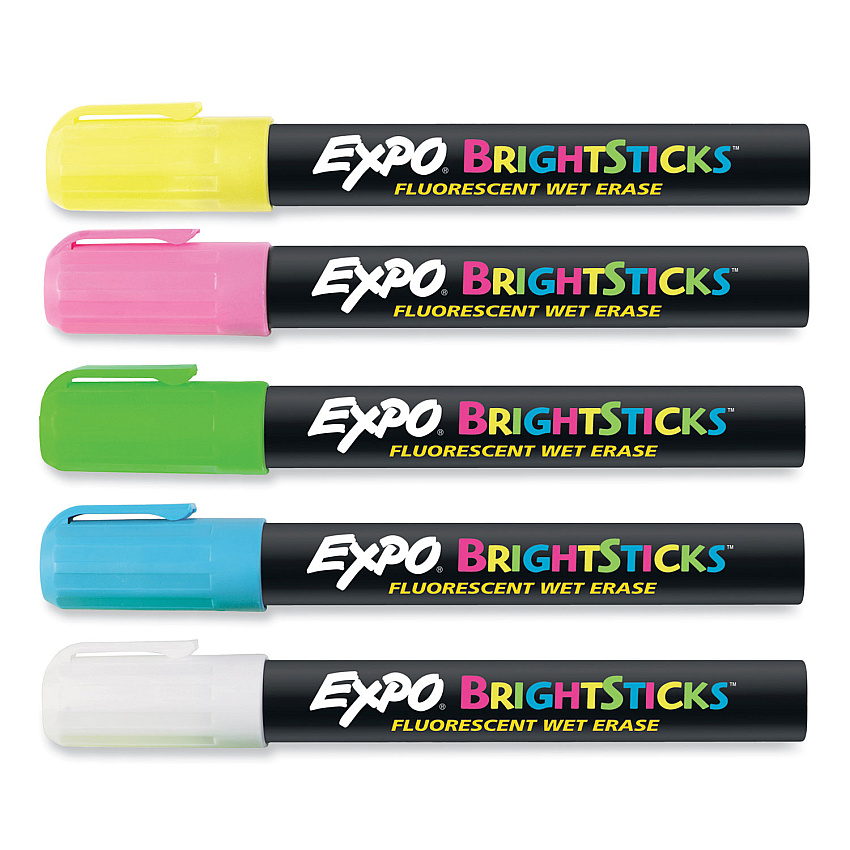 EXPO Bright Sticks, Medium Bullet Tip, Assorted Colors, 5/Set (14075)
