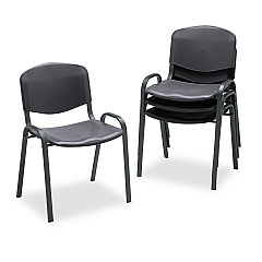 Safco Stacking Chair, Supports Up to 250 lb, Black, 4/Carton (4185BL)
