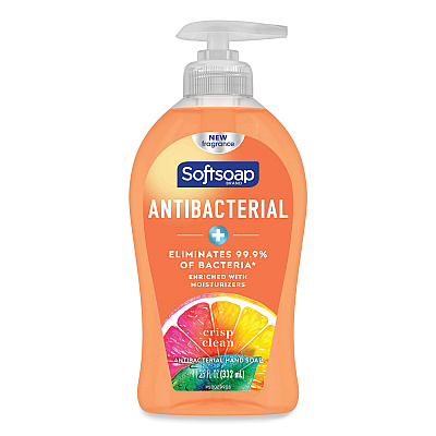 Softsoap Antibacterial Hand Soap, Crisp Clean, 11.25 oz Pump Bottle, 6/Carton (44571)