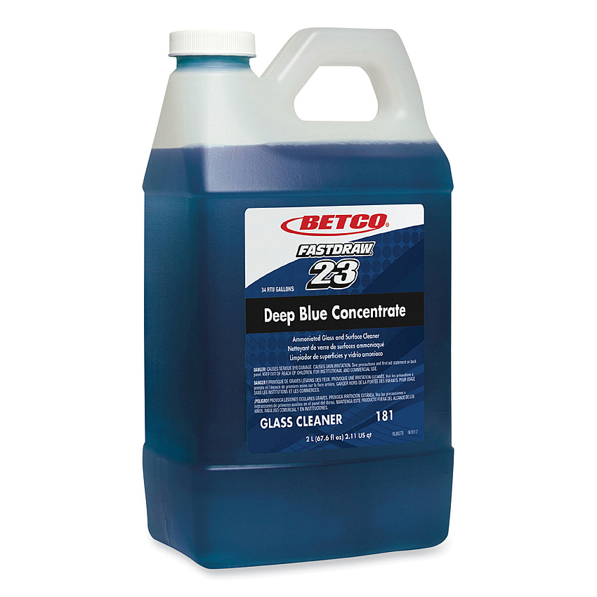 Betco Deep Blue Glass and Surface Cleaner, 2 L Bottle, 4/Carton (1814700)