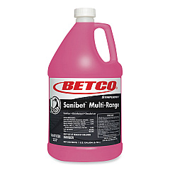 Betco Symplicity Sanibet Multi-Range Sanitizer Disinfectant Deodorizer, 1 gal Bottle, 4/Carton (2370400)