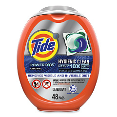 Tide Hygienic Clean Heavy 10x Duty Power Pods, Original Scent, 81 oz Tub, 48 Pods/Tub, 4 Tubs/Carton (59080CT)