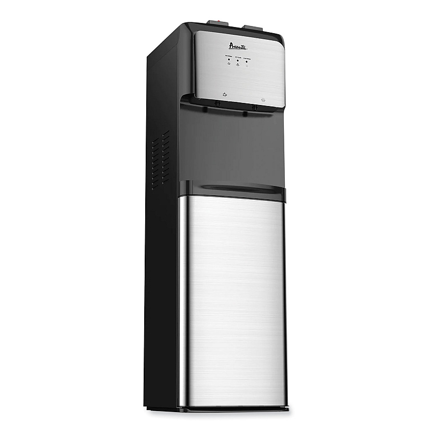Avanti Bottom Loading Water Dispenser with UV Light, 3 to 5 gal, 41.25 h, Black/Stainless Steel (WDBMC810Q3S)