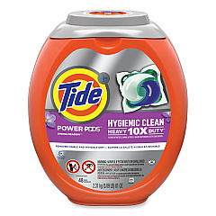 Tide Hygienic Clean Heavy 10x Duty Power Pods, Spring Meadow Scent, 81 oz Tub, 48 Pods/Tub, 4 Tubs/Carton (53437CT)