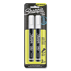 Sharpie Wet-Erase Chalk Marker, Medium Bullet Tip, White, 2/Pack (2103010)