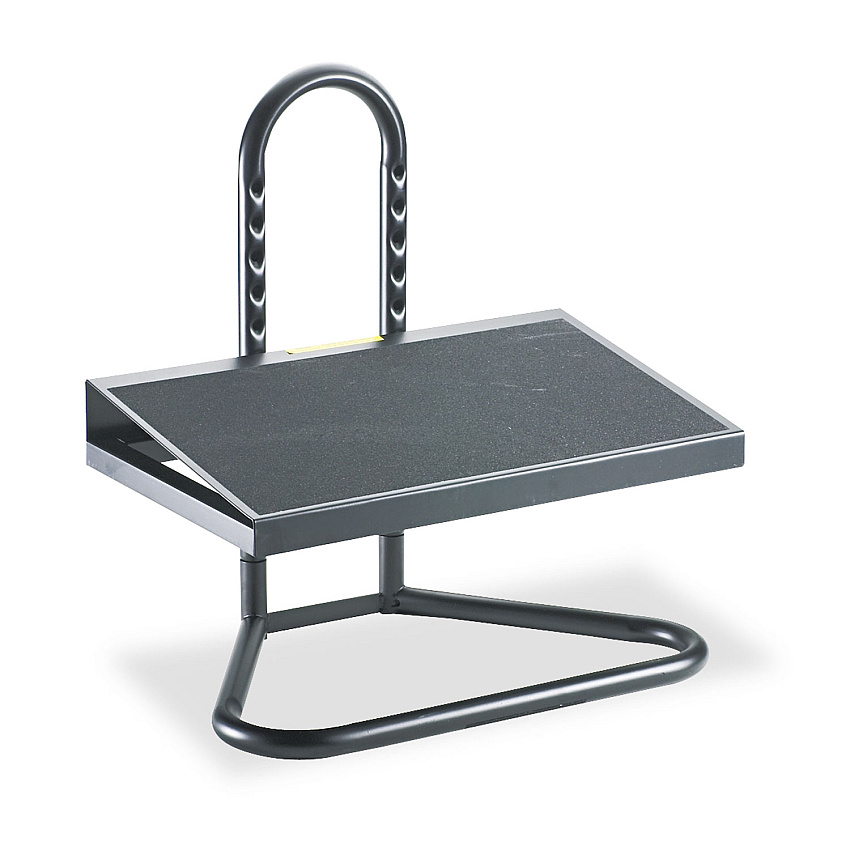 Safco Task Master Adjustable Height Footrest, 20w x 12d x 5.5 to 15h, Black (5124)