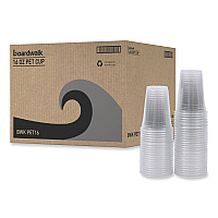 Boardwalk Clear Plastic Cold Cups, 16 oz, PET, 20 Cups/Sleeve, 50 Sleeves/Carton (BWKPET16)