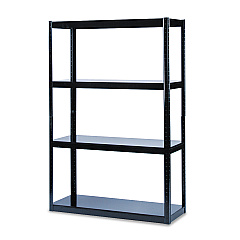 Safco Boltless Steel Shelving, Five-Shelf, 48w x 18d x 72h, Black (5246BL)
