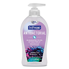 Softsoap Antibacterial Hand Soap, White Tea and Berry Fusion, 11.25 oz Pump Bottle, 6/Carton (44573)