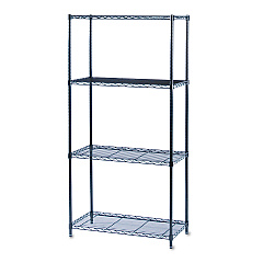 Safco Commercial Wire Shelving, Four-Shelf, 36w x 18d x 72h, Black (5276BL)