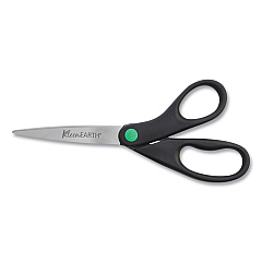 Westcott KleenEarth Scissors, 8" Long, 3.25" Cut Length, Black Straight Handle (41418)
