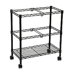 Safco Two-Tier Rolling File Cart, 25.75w x 14d x 29.75h, Black (5278BL)