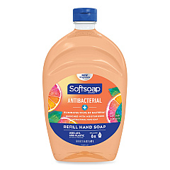 Softsoap Antibacterial Liquid Hand Soap Refills, Fresh, 50 oz, Orange, 6/Carton (46325)