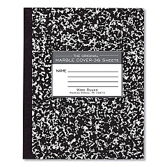 Roaring Spring Marble Cover Composition Book, Wide/Legal Rule, Black Marble Cover, 8.5 x 7, 36 Sheets (77332)