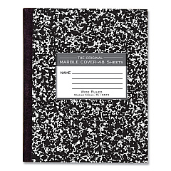 Roaring Spring Marble Cover Composition Book, Wide/Legal Rule, Black Marble Cover, 8.5 x 7, 48 Sheets (77333)