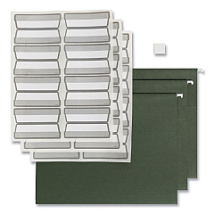 Smead 100% Recycled Hanging File Folders with ProTab Kit, Letter Size, 1/3-Cut, Standard Green (64195)