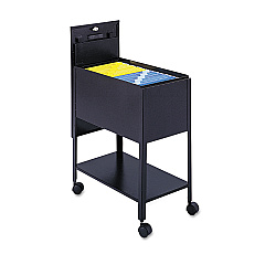 Safco Extra-Deep Locking Mobile Tub File, 13.5w x 24.75d x 28.25h, Black (5362BL)