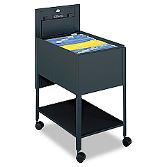Safco Extra-Deep Locking Mobile Tub File, 16.5w x 24.75d x 28.25h, Black (5363BL)