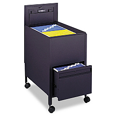 Safco Locking Mobile Tub File With Drawer, Letter Size, 17w x 26d x 28h, Black (5364BL)