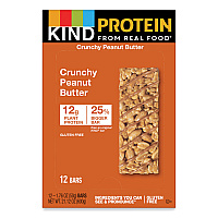 KIND Protein Bars, Crunchy Peanut Butter, 1.76 oz, 12/Pack (26026)