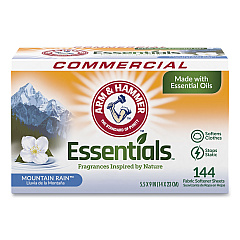 Arm & Hammer Essentials Dryer Sheets, Mountain Rain, 144 Sheets/Box (3320000102BX)