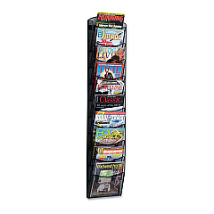 Safco Onyx Mesh Literature Rack, Ten Compartments, 10.25w x 3.5d x 50.75h, Black (5579BL)