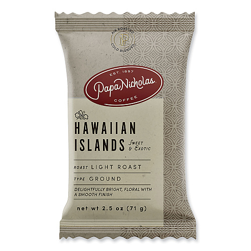 PapaNicholas Coffee Premium Coffee, Hawaiian Islands Blend, 18/Carton (25181)