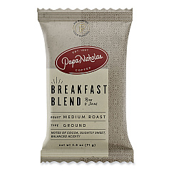 PapaNicholas Coffee Premium Coffee, Breakfast Blend, 18/Carton (25184)