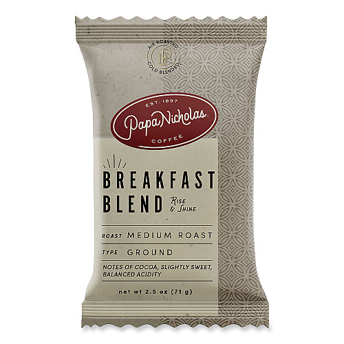 PapaNicholas Coffee Premium Coffee, Breakfast Blend, 18/Carton (25184)