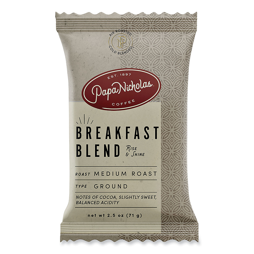 PapaNicholas Coffee Premium Coffee, Breakfast Blend, 18/Carton (25184)
